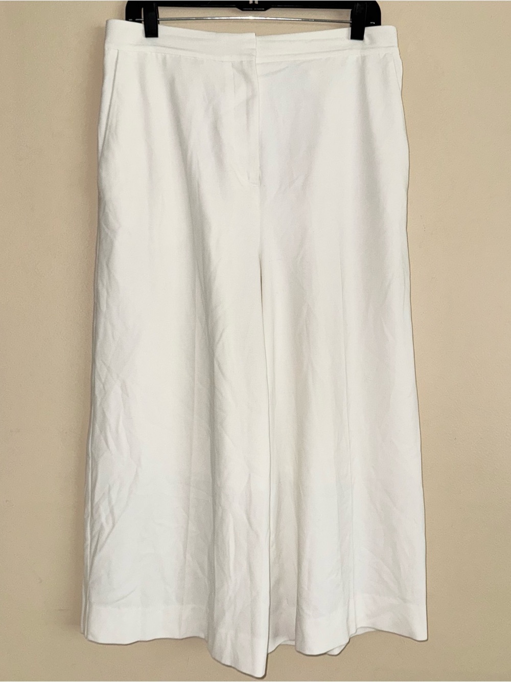 COS White High Waisted Wide Leg Trouser Cropped Pants Size US 10